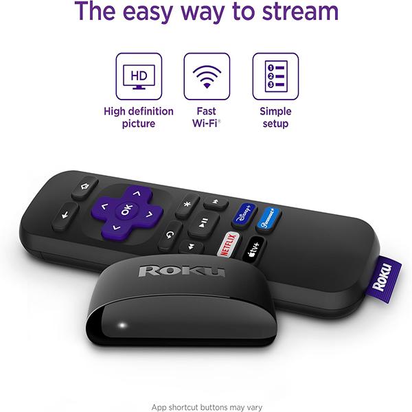 Roku Express - HD Roku Streaming Device with Standard Remote (no TV controls), Free & Live TV