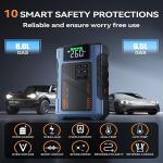 Geeneu Car Battery Charger Jump Starter with Air Compressor 4500A - For Car, Battery Portable Booster Jump Pack, 12V Jumpstart Combo 150PSI Tire Inflator Air Pump(Up to 8.5L Gas/7.0L Diesel)