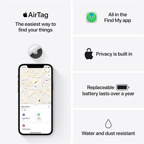 Apple AirTag - Simple One-Tap Set Up With iPhone Or iPad, Keep Track & Find Your Keys, Wallet, Luggage, Backpack, & More