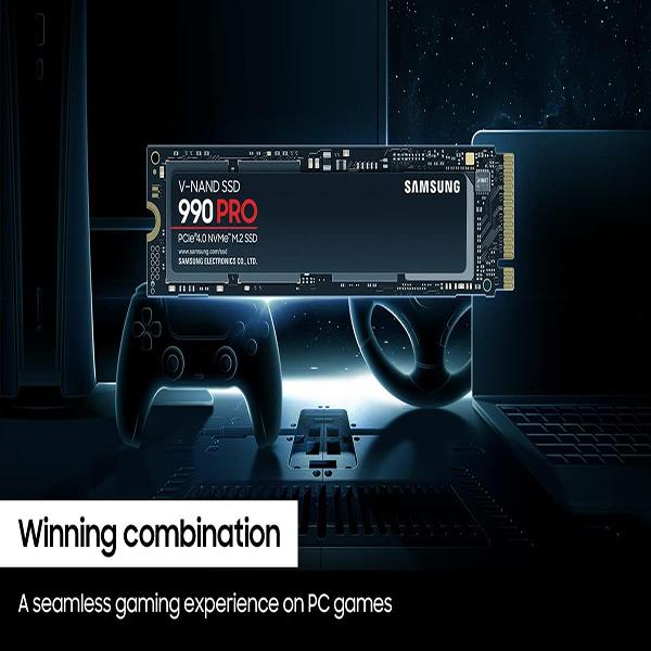 Ssmsung 990 PRO SSD NVMe - PCIe Gen4, M.2 2280 Internal Solid State Hard Drive, Up to 7,450 MB/s, MZ-V9P2T0B/AM
