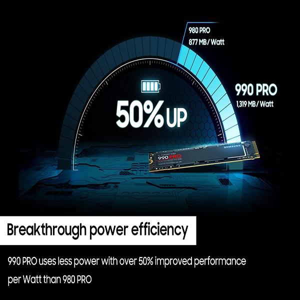 Ssmsung 990 PRO SSD NVMe - PCIe Gen4, M.2 2280 Internal Solid State Hard Drive, Up to 7,450 MB/s, MZ-V9P2T0B/AM