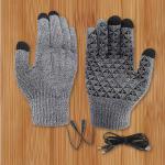 Shunmaii USB Heated Knitted Gloves - Full Finger Gloves, Non-Slip Touch Screen Gloves, Thicken Thermal Knitting Mitts for Outdoor Sports