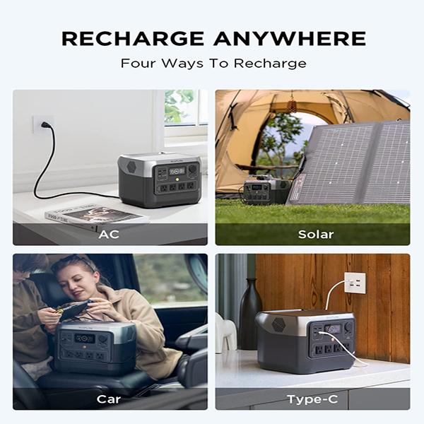 ECOFLOW Portable Power Station RIVER 2 Pro - 768Wh LiFePO4 Battery, 70 Min Fast Charging, AC Outlets