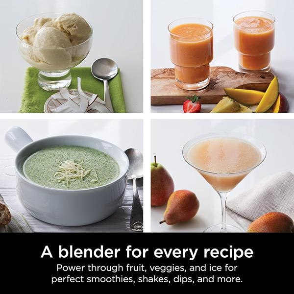 Ninja BL610 Professional 72oz Countertop Blender - 1000-Watt Base, Total Crushing Technology for-Smoothies, Ice & Frozen Fruit (Black)