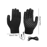 Shunmaii USB Heated Knitted Gloves - Full Finger Gloves, Non-Slip Touch Screen Gloves, Thicken Thermal Knitting Mitts for Outdoor Sports