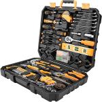 DEKOPRO 228 Piece Socket Wrench Auto Repair Tool Combination Package - Mixed Tool Set, Hand Tool Kit with Plastic Toolbox Storage Case
