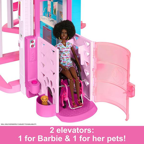 Mattel Barbie Dreamhouse House Playset - with 75+ Pieces and 3-Story Slide, Pet Elevator and Puppy Play Areas