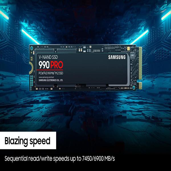 Ssmsung 990 PRO SSD NVMe - PCIe Gen4, M.2 2280 Internal Solid State Hard Drive, Up to 7,450 MB/s, MZ-V9P2T0B/AM