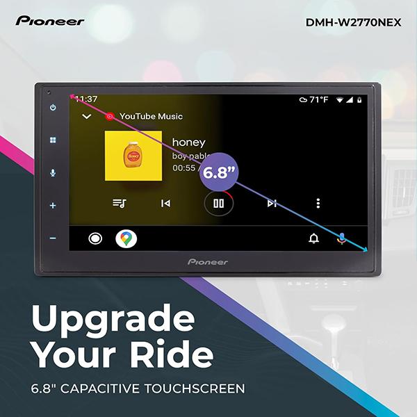 Pioneer DMH-W2770NEX Digital Multimedia Receiver - With Wireless Apple CarPlay & Android Auto, 6.8" Capacitive Touchscreen, Double-DIN, Built-in Bluetooth & WiFi, Amazon Alexa