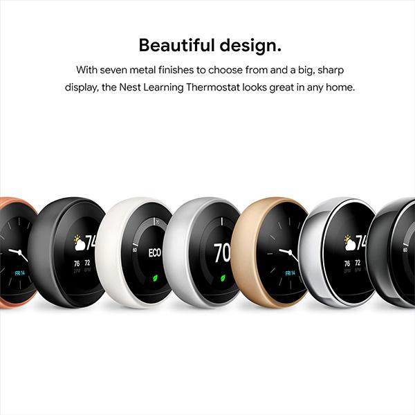 Google Nest Learning Thermostat (3rd Generation) - Programmable Smart Thermostat for Home, Works with Alexa