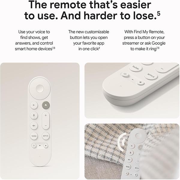 Google TV Streamer 4K - Fast Streaming Entertainment on Your TV with Voice Search Remote, Watch Movies, Shows, Live TV, and Netflix in 4K HDR (Porcelain)