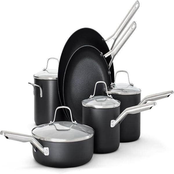 Calphalon® Hard-Anodized Pots & Pans Nonstick 10-Piece Cookware Set