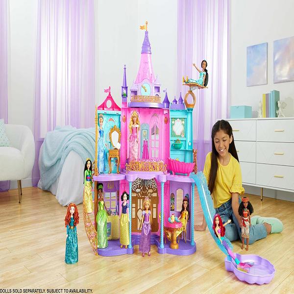Mattel Disney Princess Magical Adventures Castle - Ultimate Castle 4 Ft Tall with Lights & Sounds, 3 Levels, 10 Play Areas & 25+ Furniture & Pieces, Inspired by Disney Movies