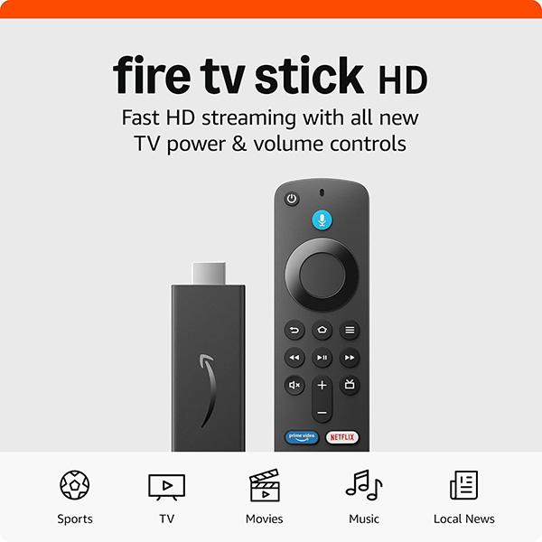 Amazon Fire TV Stick HD (newest model) - Free and live TV, Alexa Voice Remote, smart home controls, HD streaming