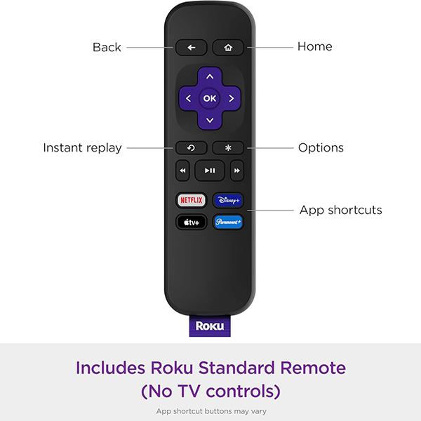 Roku Express - HD Roku Streaming Device with Standard Remote (no TV controls), Free & Live TV