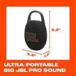 JBL Clip 5 Ultra-Portable Bluetooth Speaker -  Waterproof & Dustproof, Big Pro Sound with Punchy bass, Integrated Carabiner, Made in Part with Recycled Materials