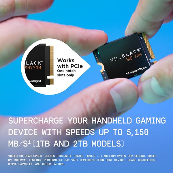 WD BLACK 2TB SN770M M.2 2230 NVMe SSD - For Handheld Gaming Devices, Speeds up to 5,150MB/s, WDBDNH0020BBK-WRSN