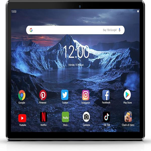 PRITOM 10'' Tablet Android 13 Phone Tablet with SIM Slot, 64GB Quad Core, - IPS Touchscreen, 8MP Rear Camera, WiFi, GPS, Bluetooth, 3G (Black)
