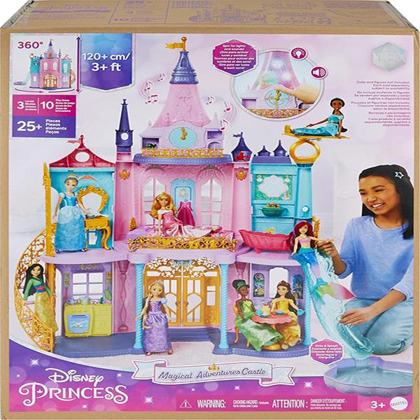 Mattel Disney Princess Magical Adventures Castle - Ultimate Castle 4 Ft Tall with Lights & Sounds, 3 Levels, 10 Play Areas & 25+ Furniture & Pieces, Inspired by Disney Movies