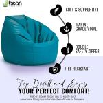 Bean Products Waterproof Large Vinyl Marine Grade Boat Bean Bag Chair | Filled w/Polystyrene Beads & CertiPUR Foam | Made in USA | 36”W, 36”L, 40”H | 2 Sizes | Adults, Teens & Kids