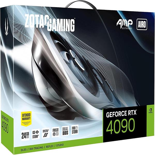 ZOTAC Gaming GeForce RTX 4090 AMP Extreme AIRO 24GB GDDR6X - 384-bit, 21 Gbps, PCIE 4.0 Graphics Card, IceStorm 3.0 Advanced Cooling, Spectra 2.0 RGB Lighting, ZT-D40900B-10P