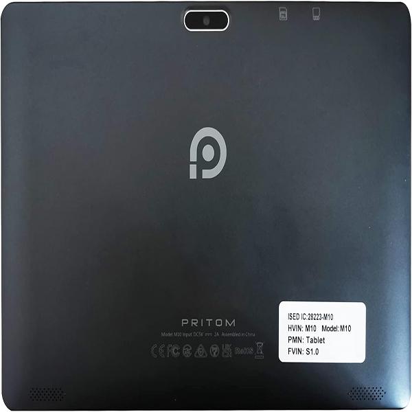 PRITOM 10'' Tablet Android 13 Phone Tablet with SIM Slot, 64GB Quad Core, - IPS Touchscreen, 8MP Rear Camera, WiFi, GPS, Bluetooth, 3G (Black)