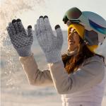 Shunmaii USB Heated Knitted Gloves - Full Finger Gloves, Non-Slip Touch Screen Gloves, Thicken Thermal Knitting Mitts for Outdoor Sports