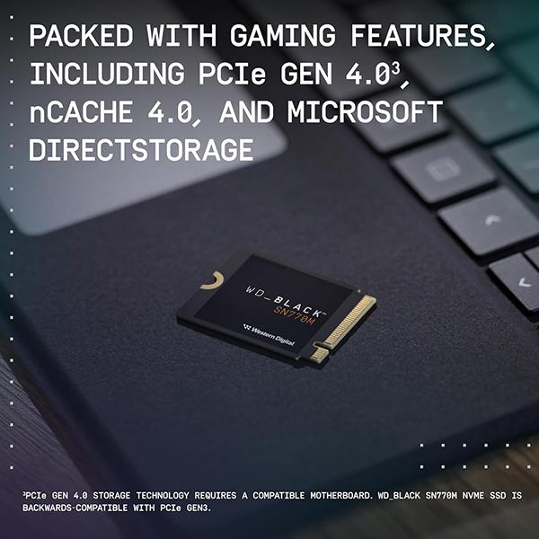 WD BLACK 2TB SN770M M.2 2230 NVMe SSD - For Handheld Gaming Devices, Speeds up to 5,150MB/s, WDBDNH0020BBK-WRSN