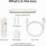 Google TV Streamer 4K - Fast Streaming Entertainment on Your TV with Voice Search Remote, Watch Movies, Shows, Live TV, and Netflix in 4K HDR (Porcelain)