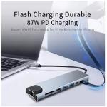 IPUMYNO USB 8-In-1 Hub - USB Type C 3.1 To 4k, HdTV Hub Adapter With SD Tf Rj4, Card Reader, Fast Charge For Macbook Notebook Computer