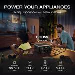 ECOFLOW Portable Power Station RIVER 3 - 245Wh LiFePO4 Battery Power Station, 300W Up to 600W AC Output, 1Hr Fast Charging for Outdoor/Camping/Home Use